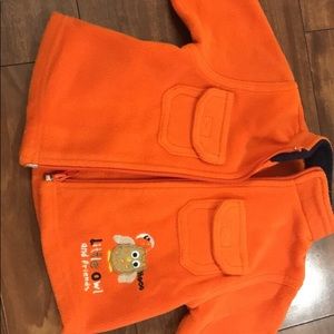 Orange fleece zip up